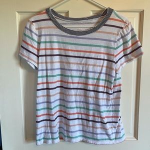 M Loft Multi-Color Stripe 100% Cotton T-Shirt